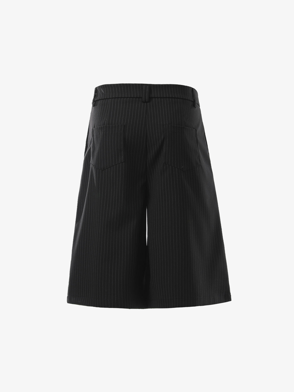 Pinstripe Double-Breasted Pleated Shorts