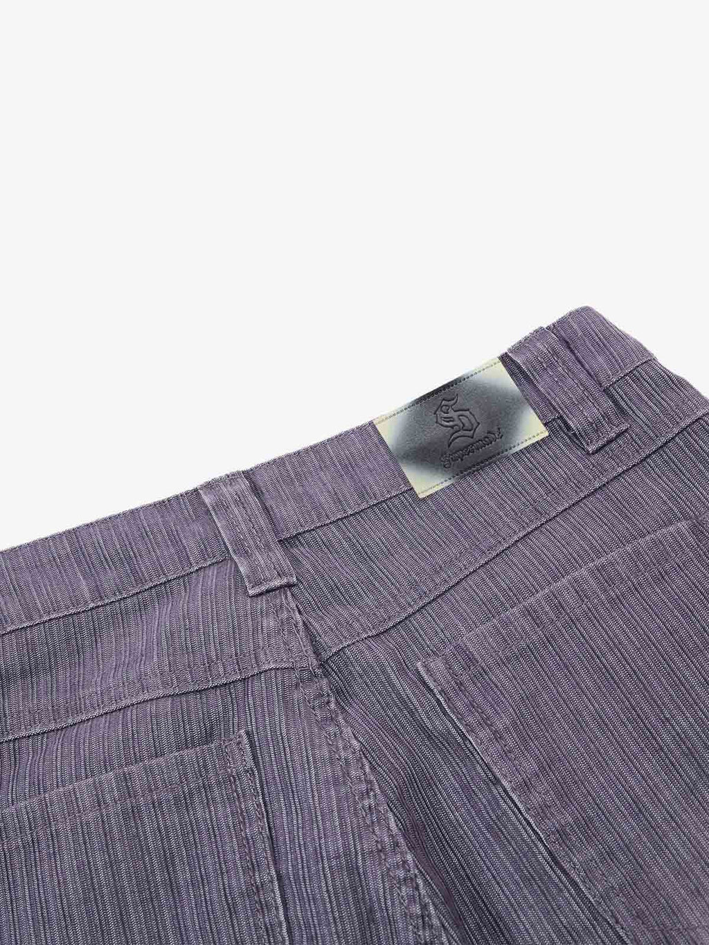 Vintage Washed Pinstripe Studded Baggy Jeans