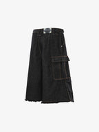 Vintage Contrast Stitch Cargo Shorts