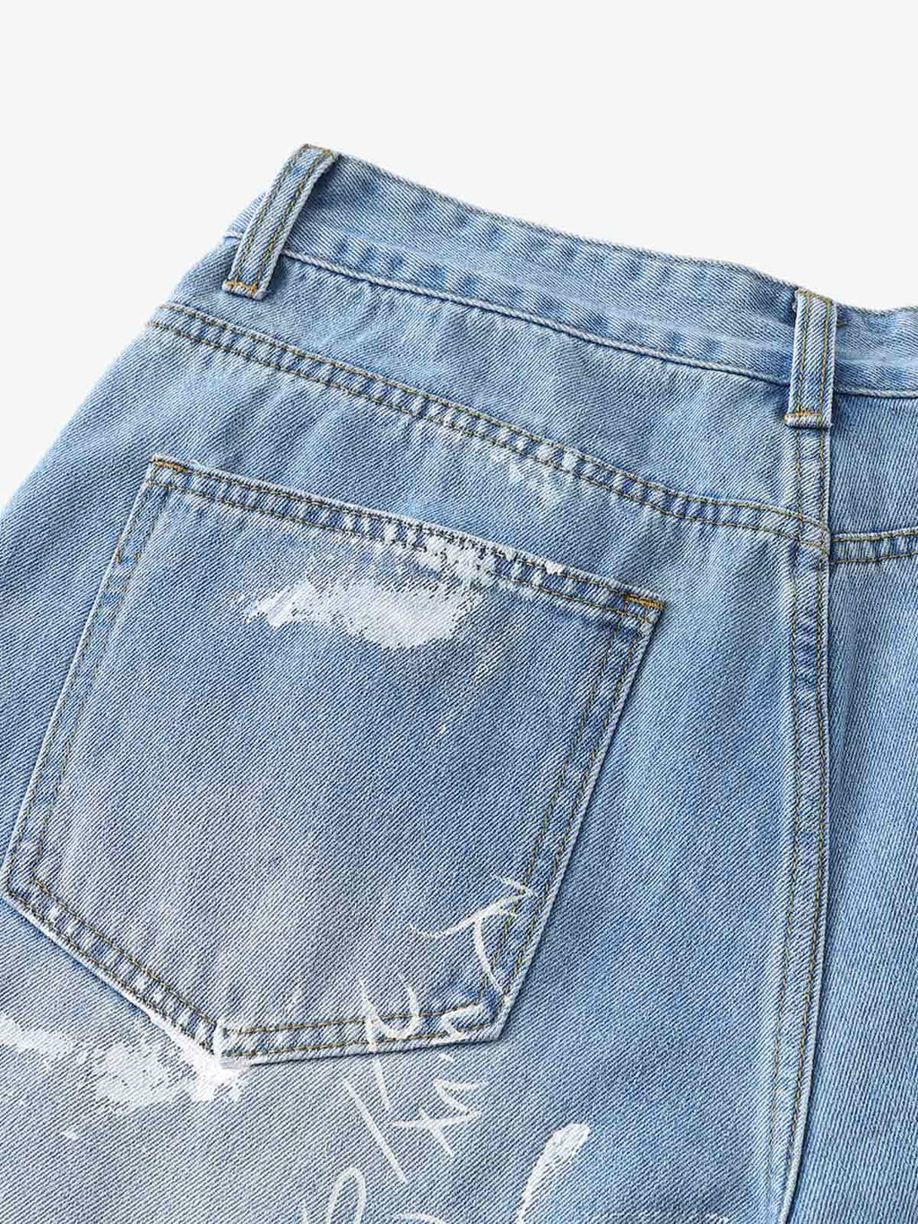 Light Wash Distressed Denim Shorts