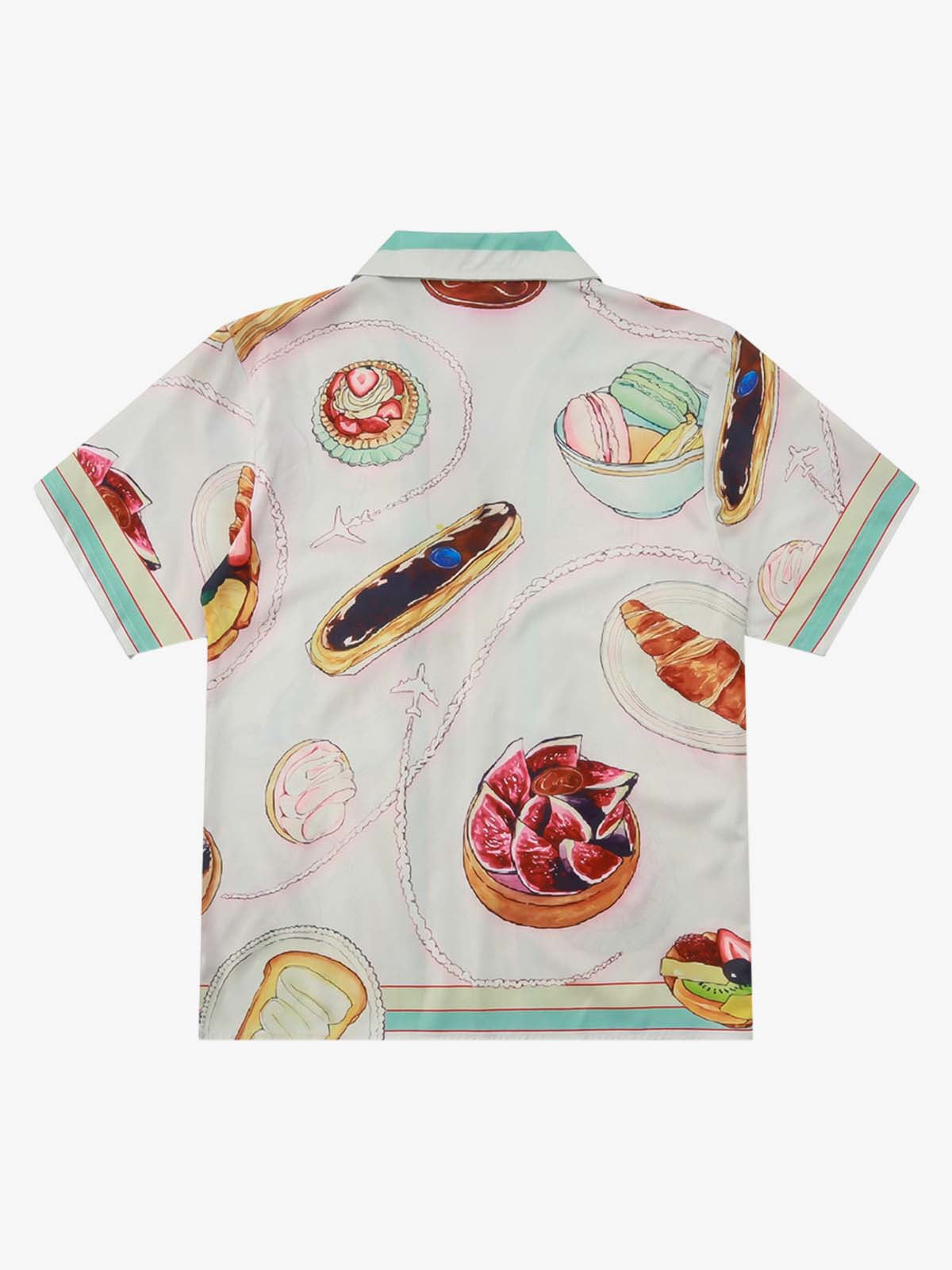 Vintage Macaron Color-Block Camp Collar Boxy Shirt