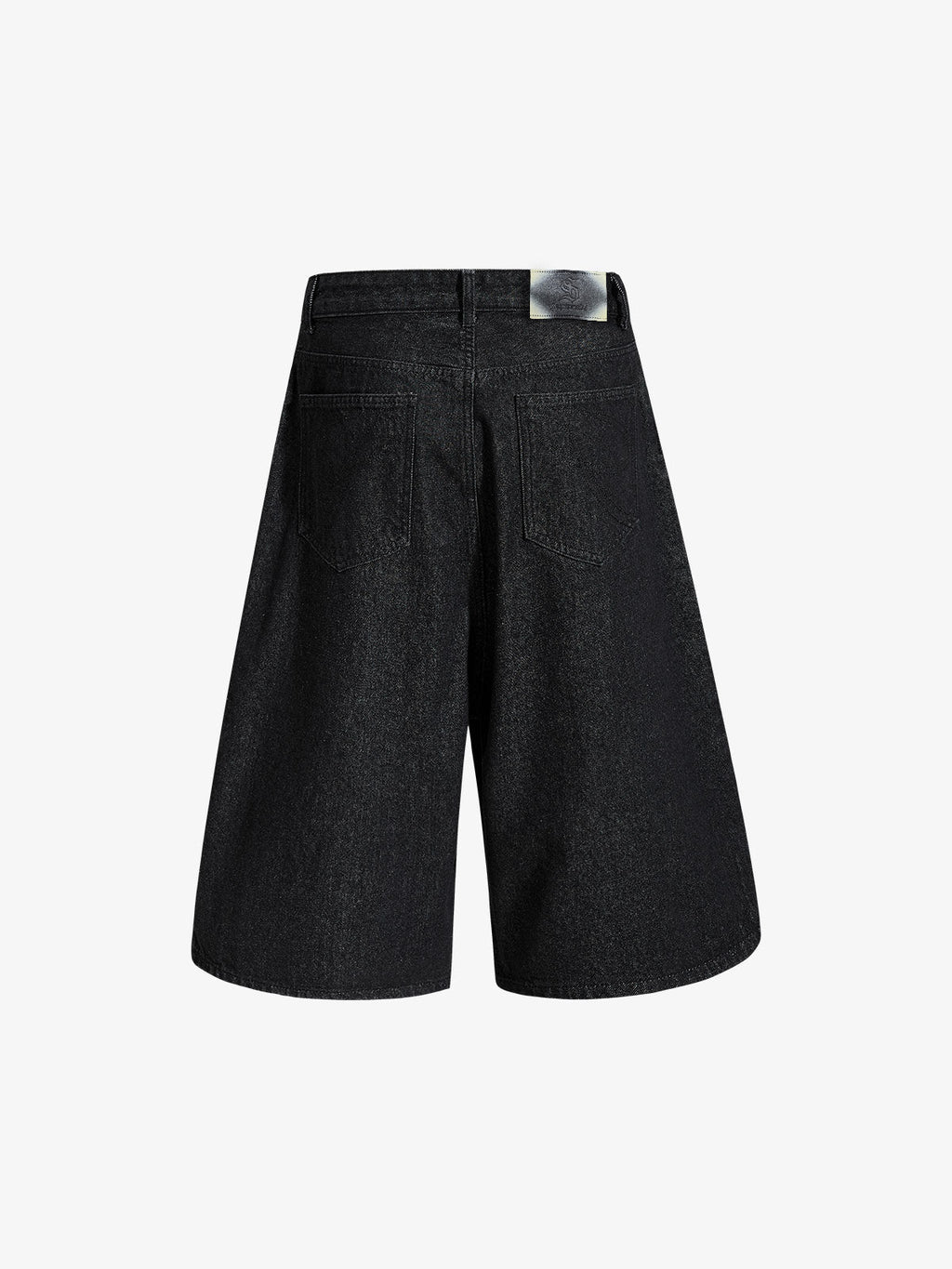 Asymmetric Multi-Button Fly Wide-Leg Denim Jorts