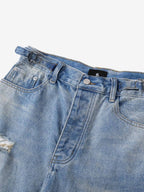 Retro Ripped Wide Leg Jeans