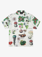 Vintage Succulent Botanical Print Camp Collar Boxy Shirt