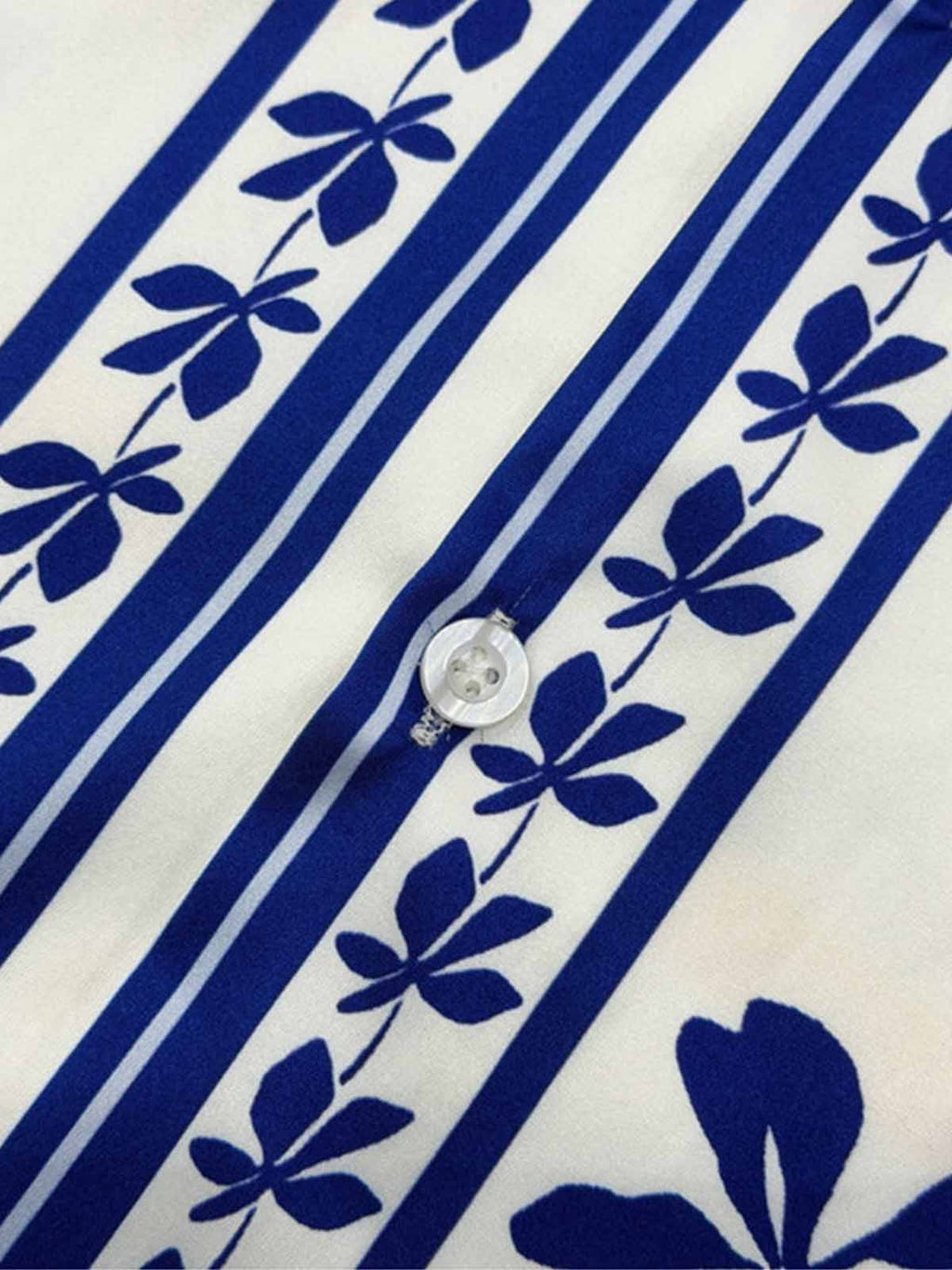 Porcelain Pattern Camp Collar Boxy Shirt