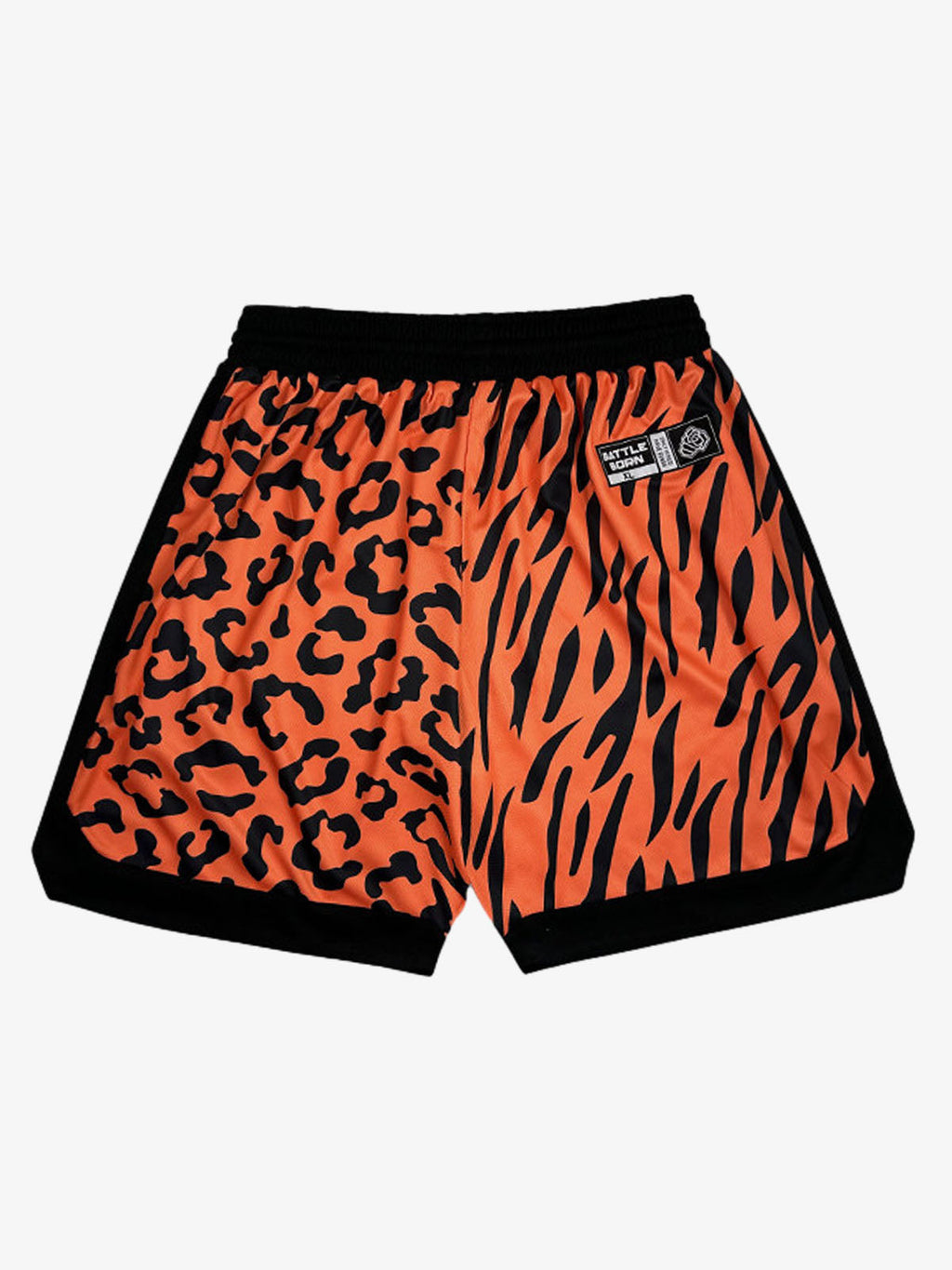 Moisture-Wicking Split Leopard Mixed Sport Shorts