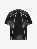 Black Raglan Sleeve T-Shirt with Herringbone Tape Detail