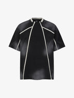 Black Raglan Sleeve T-Shirt with Herringbone Tape Detail