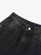 3D Curved Panel Stacked Wide-Leg Denim Jeans