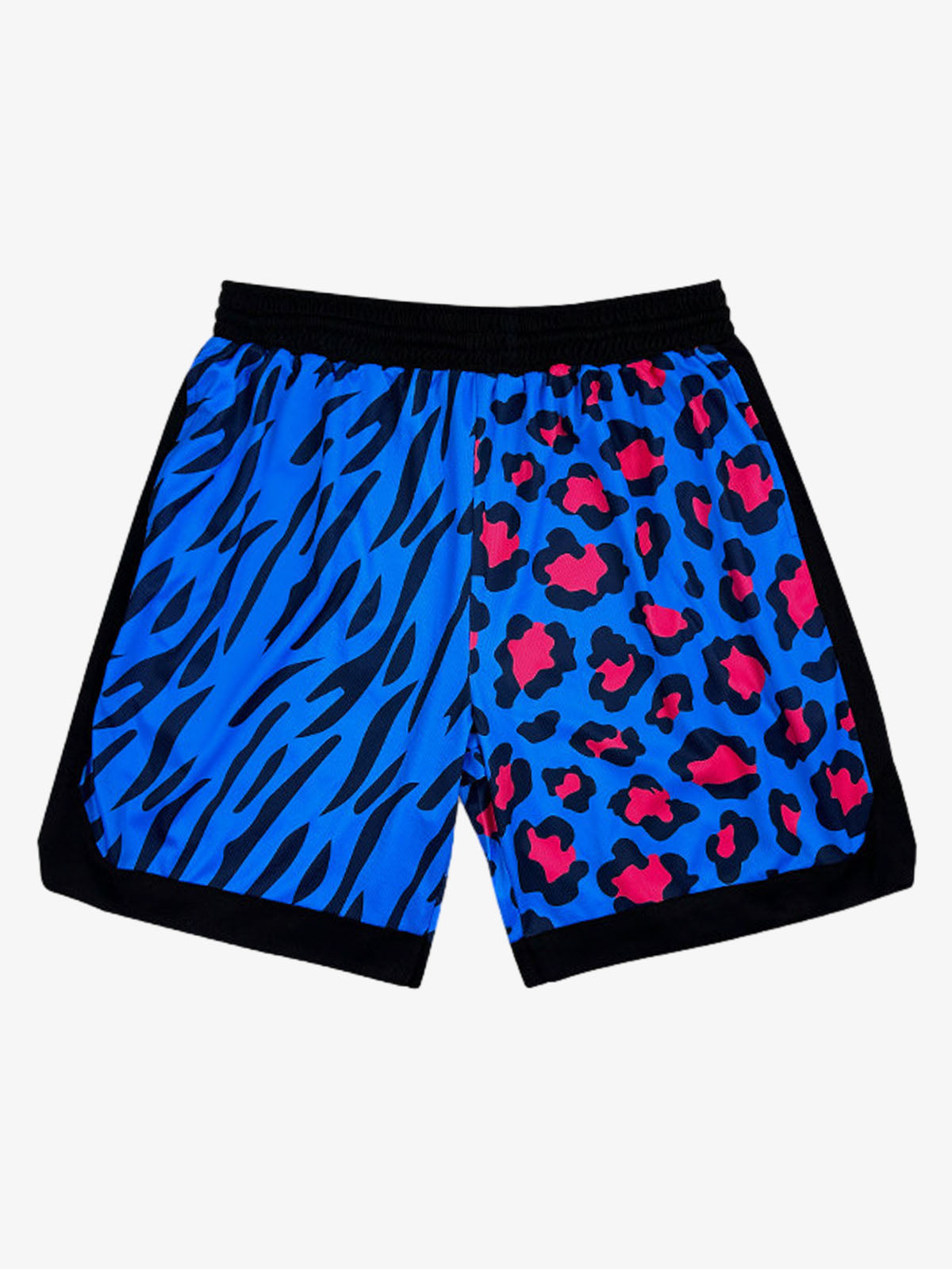Moisture-Wicking Split Leopard Mixed Sport Shorts