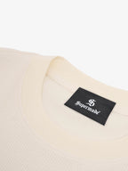 White Oversized Waffle Knit Tee