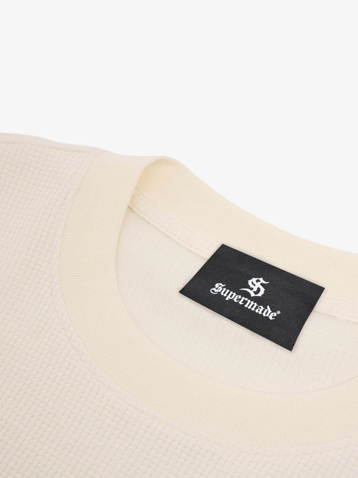 White Oversized Waffle Knit Tee