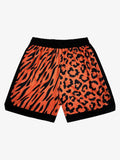 Moisture-Wicking Split Leopard Mixed Sport Shorts