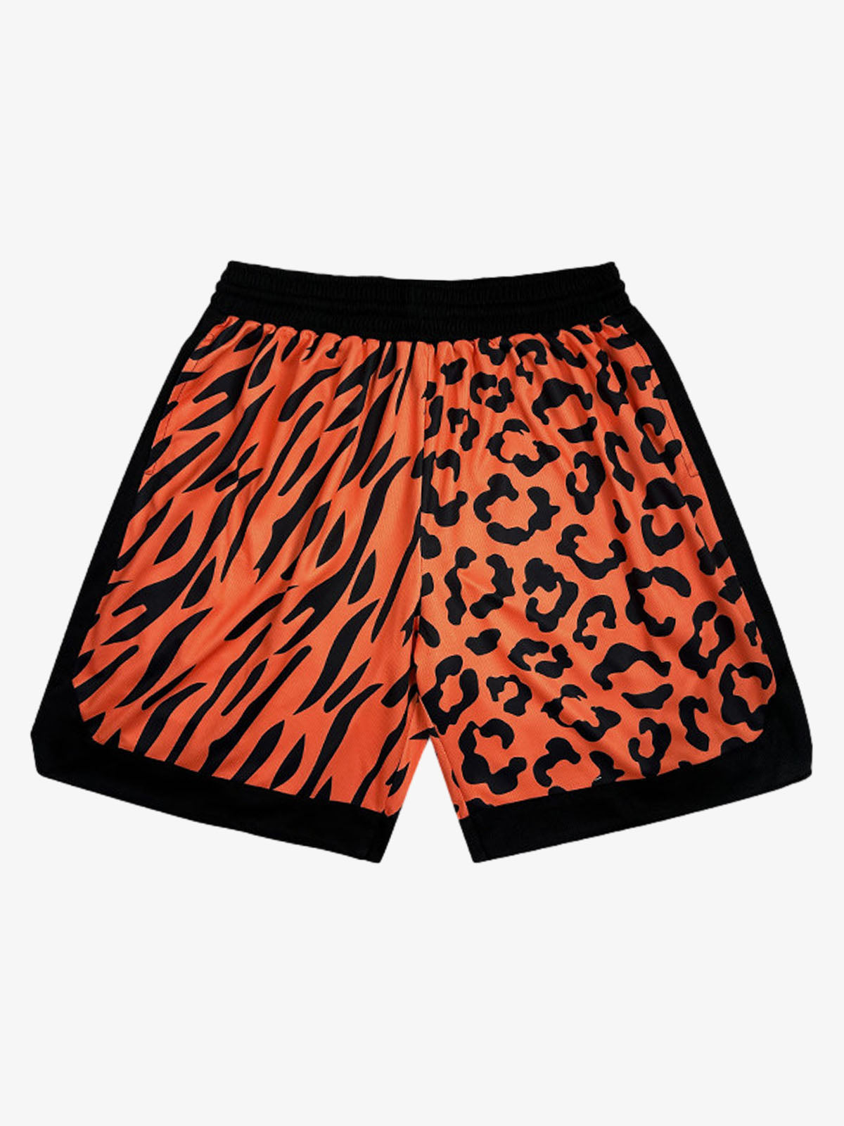 Moisture-Wicking Split Leopard Mixed Sport Shorts
