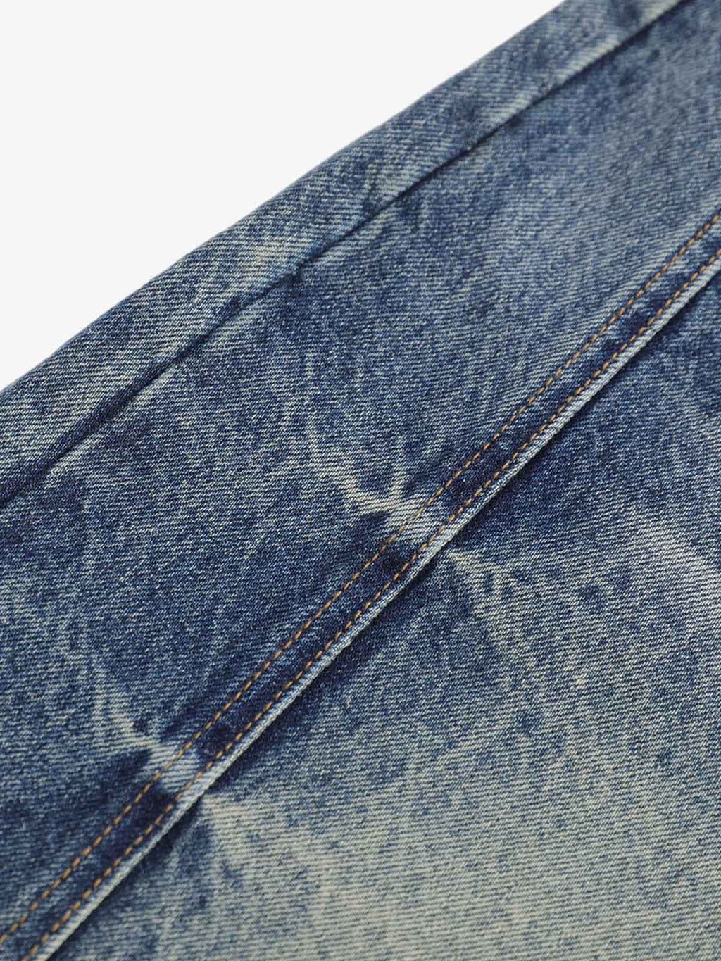 Panel Stitch Wide Leg Denim Jorts