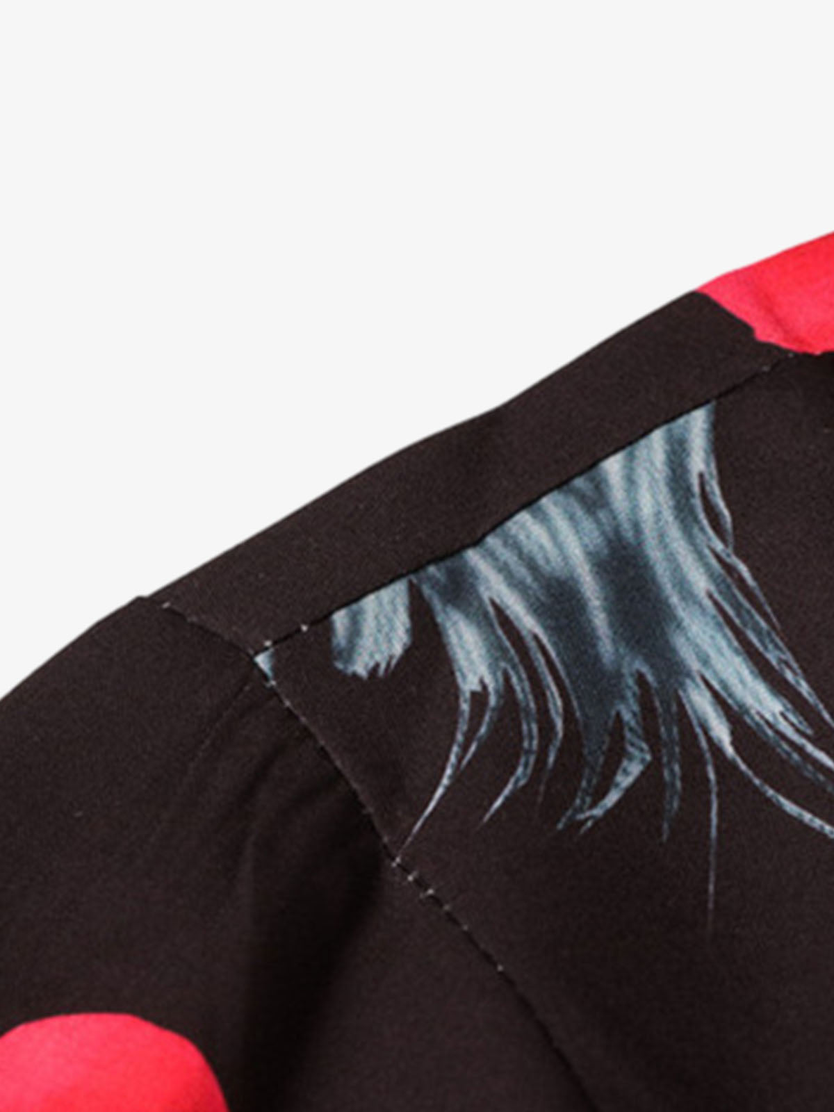 Gothic Skull Rose Camp Collar Boxy Shirt