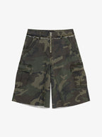 Camo 3/4 Length Cargo Pocket Shorts