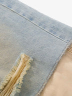 Faux Two-Piece Ripped Denim Shorts