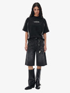 Raw Hem Star Rhinestone Jorts