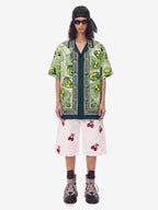 Baroque Pattern Statue Camp Collar Boxy Shirt