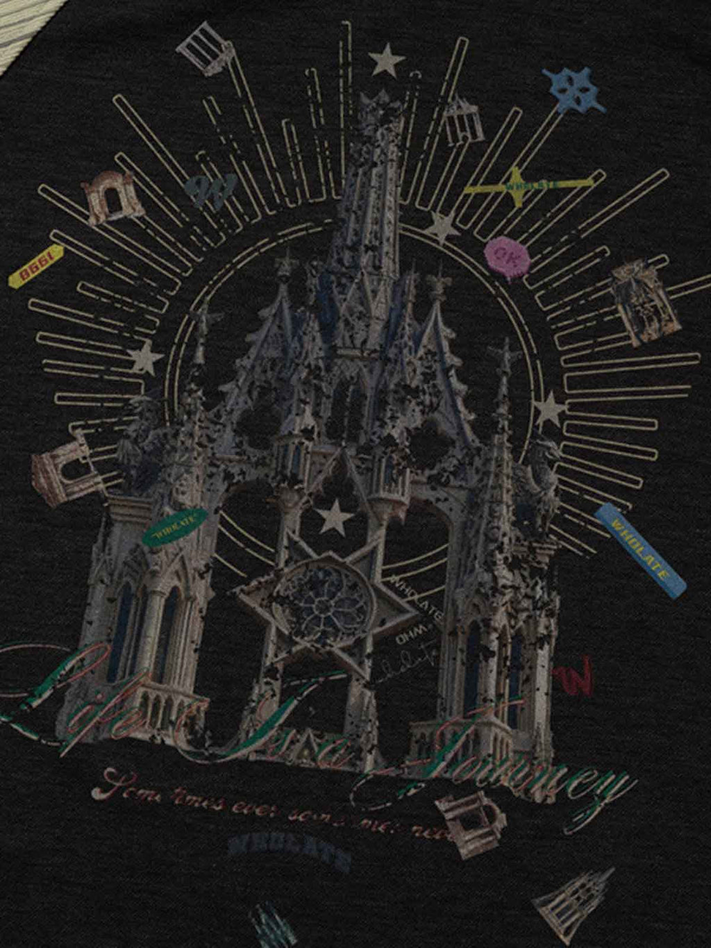 Gothic Castle Graphic Raglan Sleeve T-Shirt