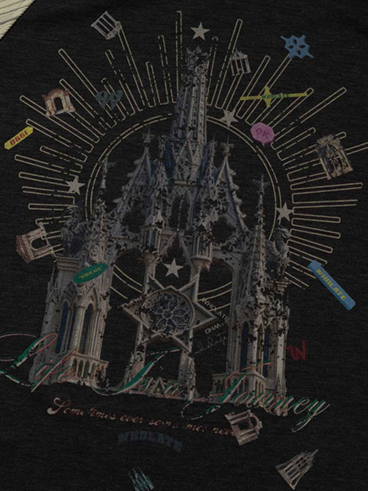 Gothic Castle Graphic Raglan Sleeve T-Shirt
