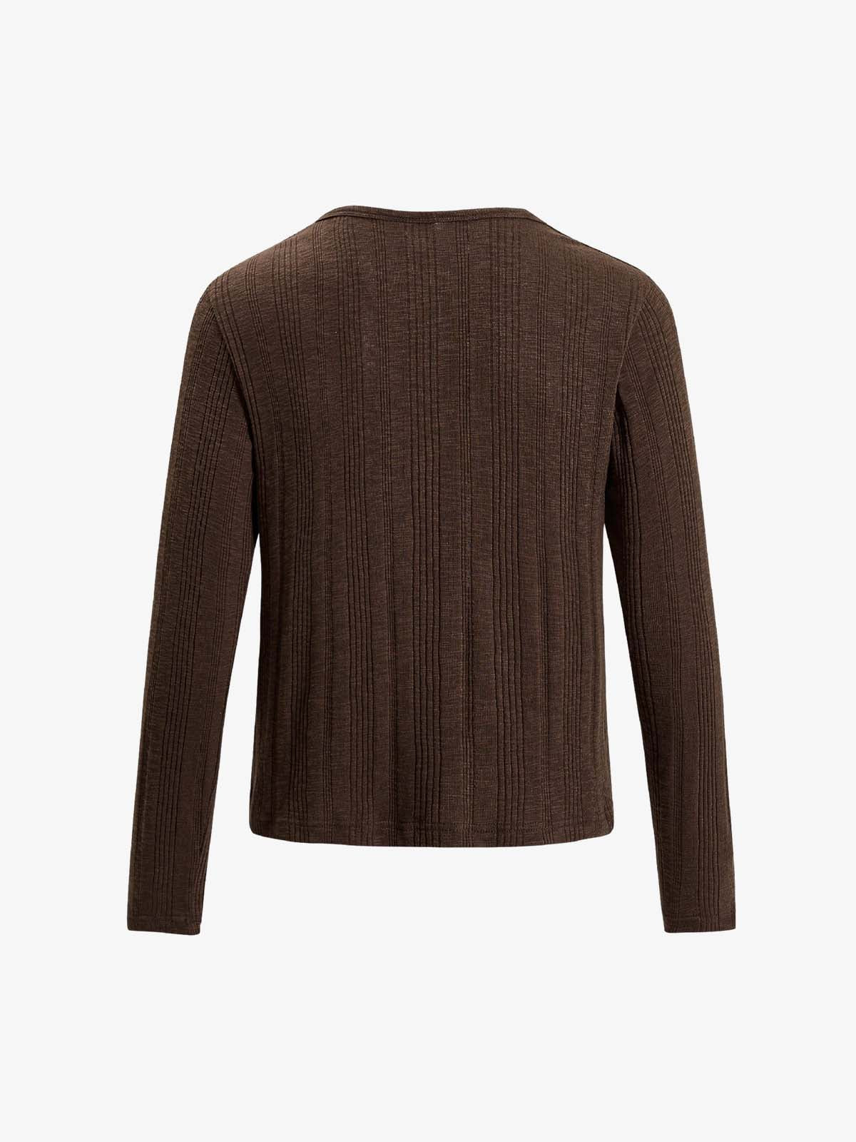 Vintage Graphic Henley Long Sleeve T-Shirt
