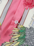 Baroque Floral Satin Camp Collar Boxy Shirt