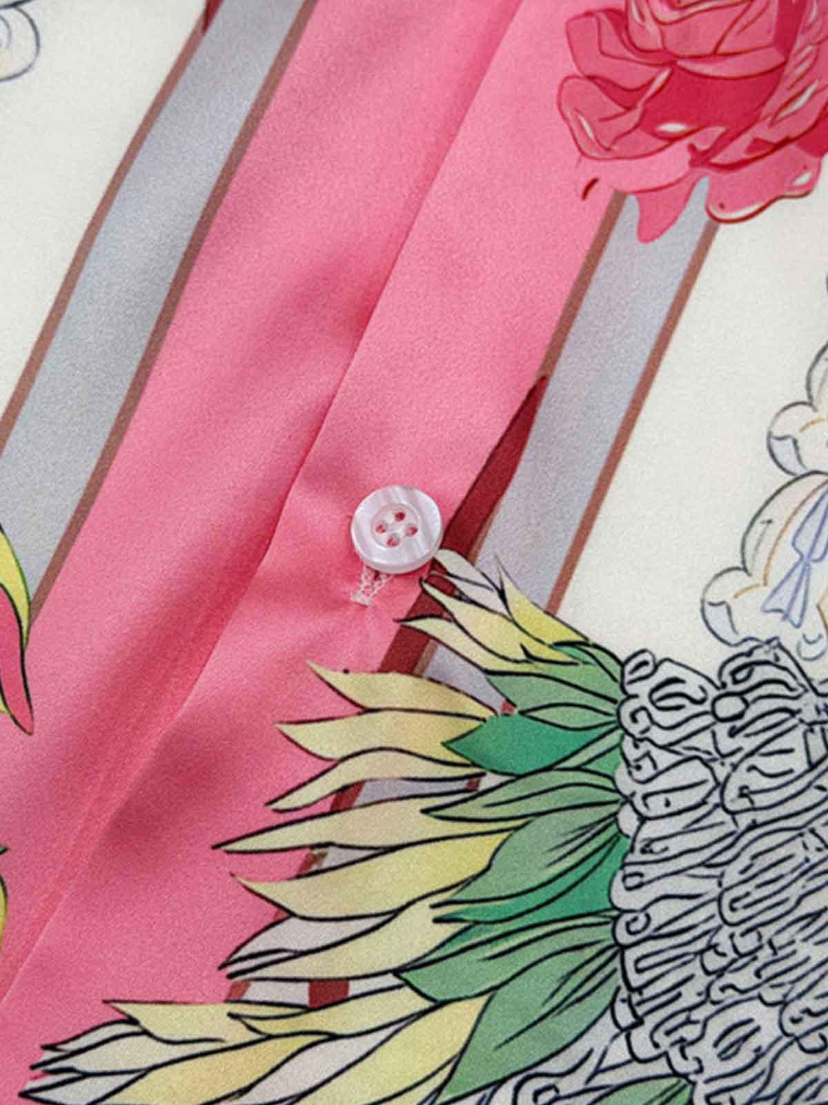 Baroque Floral Satin Camp Collar Boxy Shirt