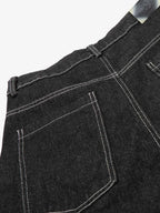 Contrast Stitching Flame Denim Shorts