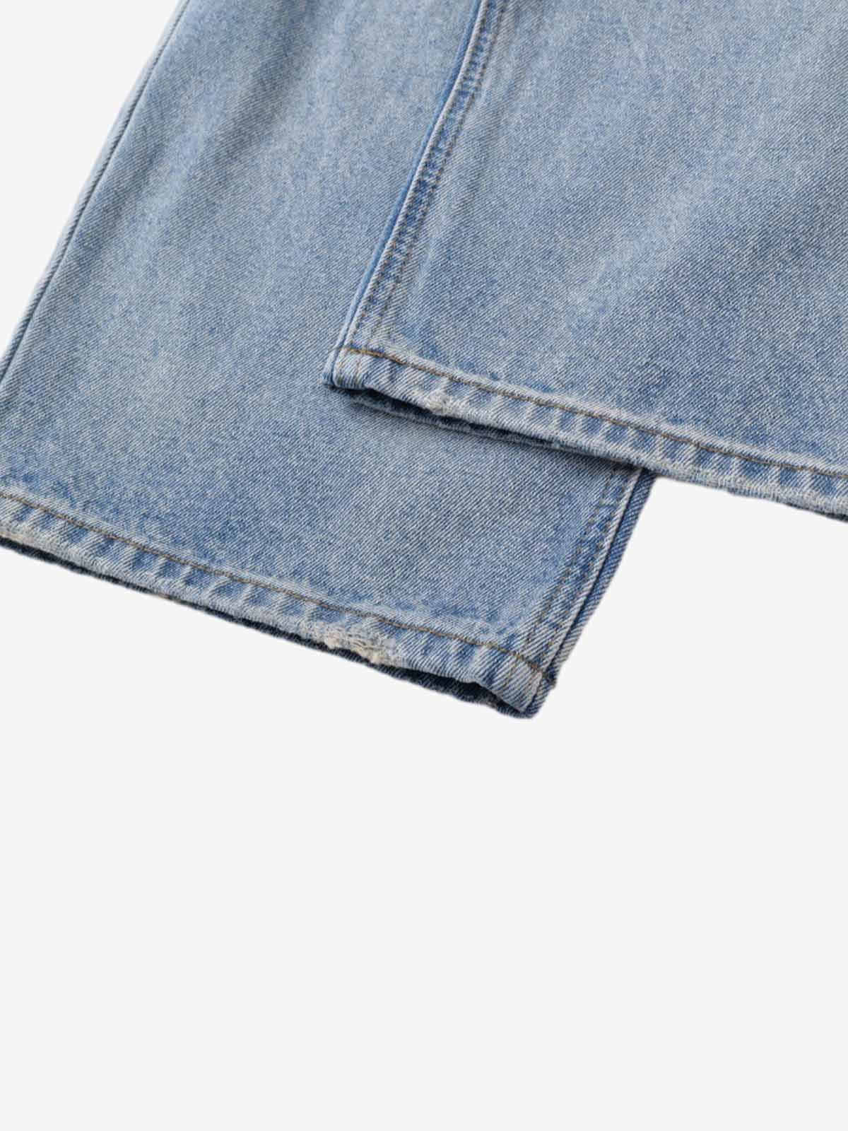Retro Ripped Wide Leg Jeans