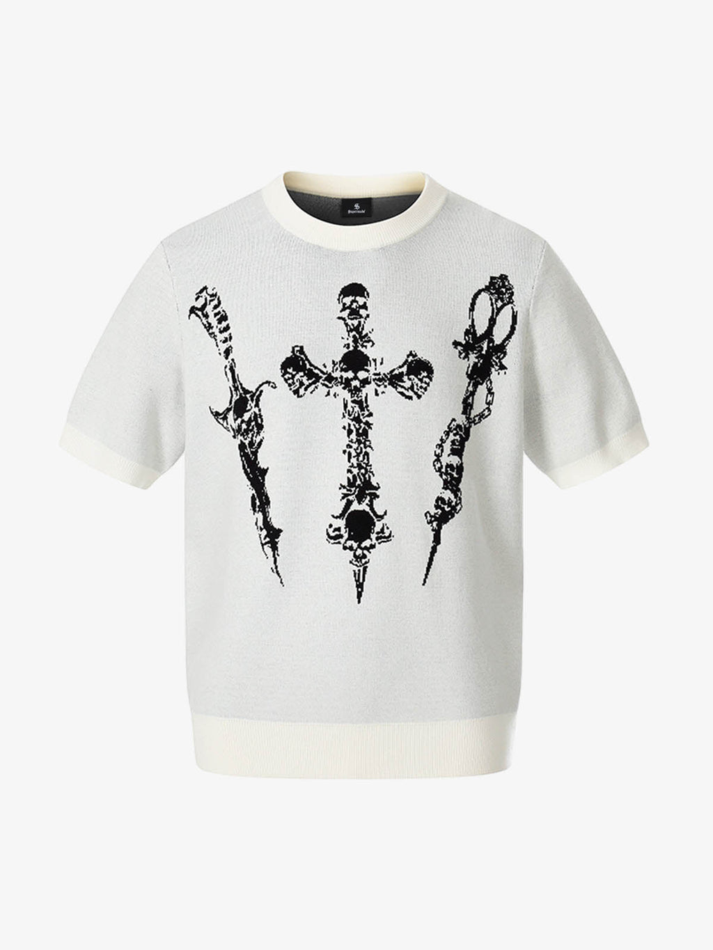 Gothic Cross Graphic Knit T Shirt