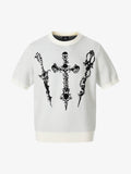 Gothic Cross Graphic Knit T Shirt