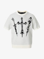 Gothic Cross Graphic Knit T Shirt