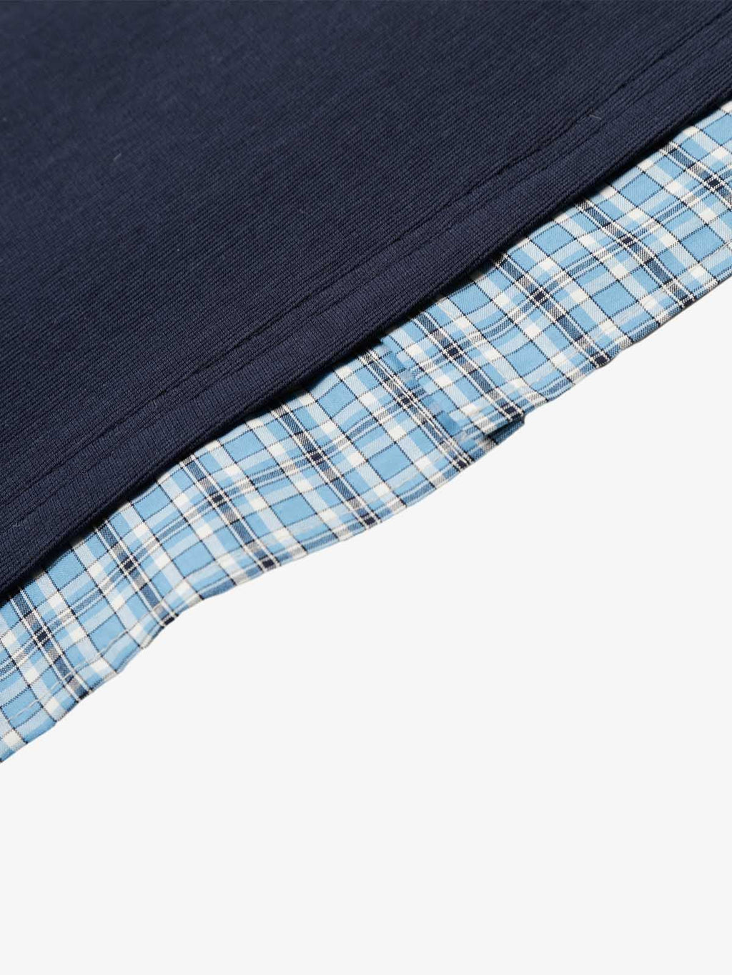 Pique Cotton Polo Shirt with Plaid Contrast Collar & Cuffs