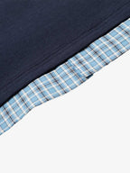 Pique Cotton Polo Shirt with Plaid Contrast Collar & Cuffs