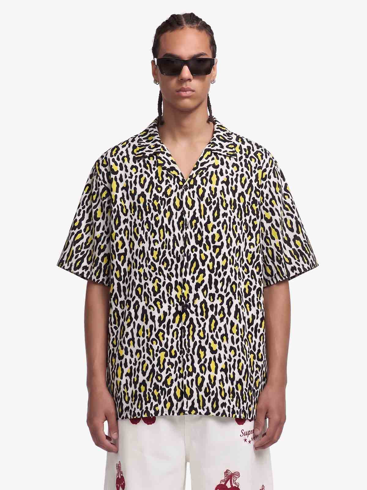 Classic Cheetah Print Camp Collar Boxy Shirt