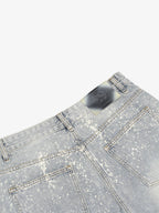 Splatter Washed Denim Shorts