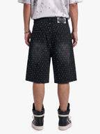 Pearl Embroidered Denim Shorts