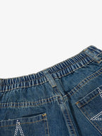 Raw Hem Star Rhinestone Jorts