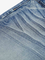 Button-Fly Baggy Denim Shorts
