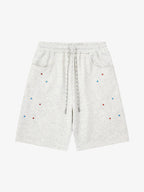 Rhinestone Graphic Knit Shorts