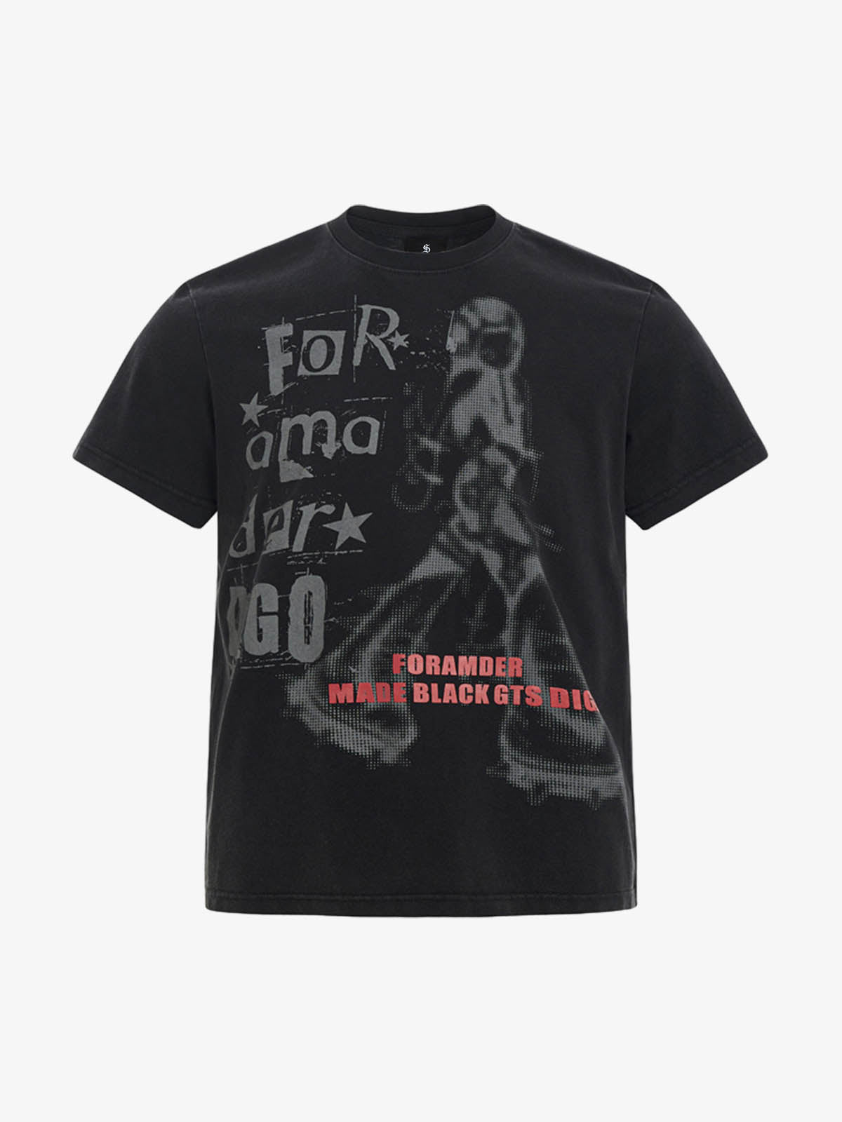 Cyber Portrait Graphic Oversized T-Shirt