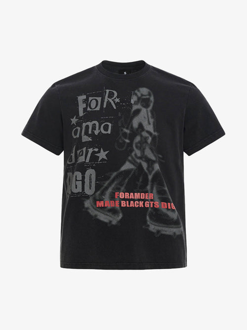 Cyber Portrait Graphic Oversized T-Shirt