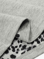 Leopard Trim Half Zip Polo T-Shirt
