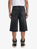 Raw Hem Star Rhinestone Jorts