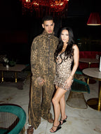 French Terry Cheetah Print Suede Tracksuit - 2277