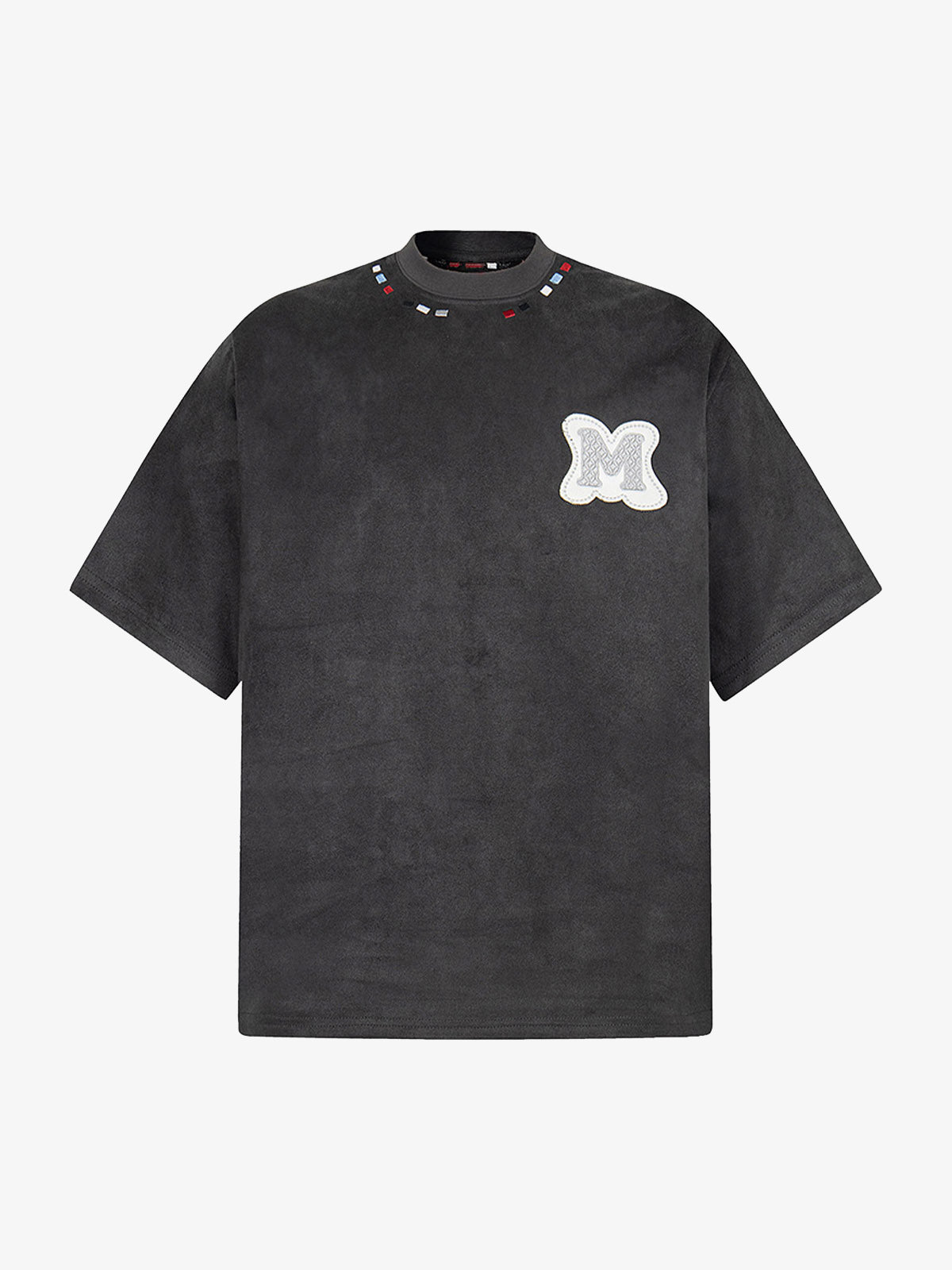 Embroidered Neckline Oversized T-Shirt