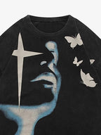 Thesupermade Abstract Portrait Print T-shirt - 1619