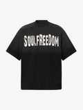 Distressed Gradient Letter Print Crew Neck T-shirt